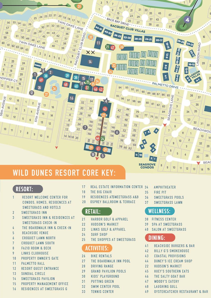 Map Of Wild Dunes Isle Of Palms